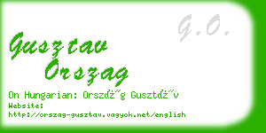 gusztav orszag business card